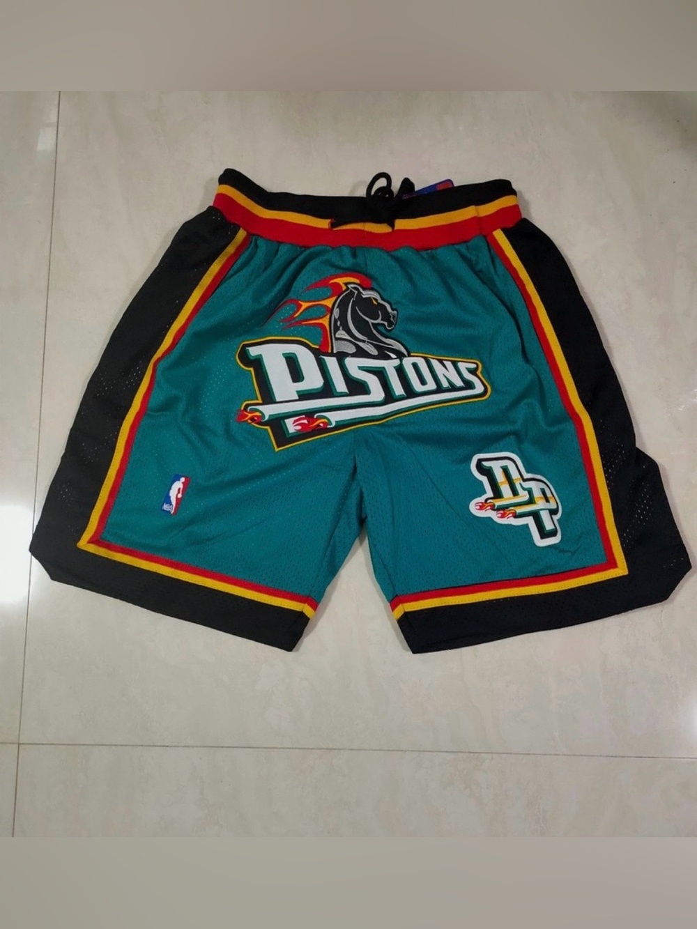 Detroit Pistons Retro 98-99 Season Throwback NBA Basketball Athletic Mesh Shorts